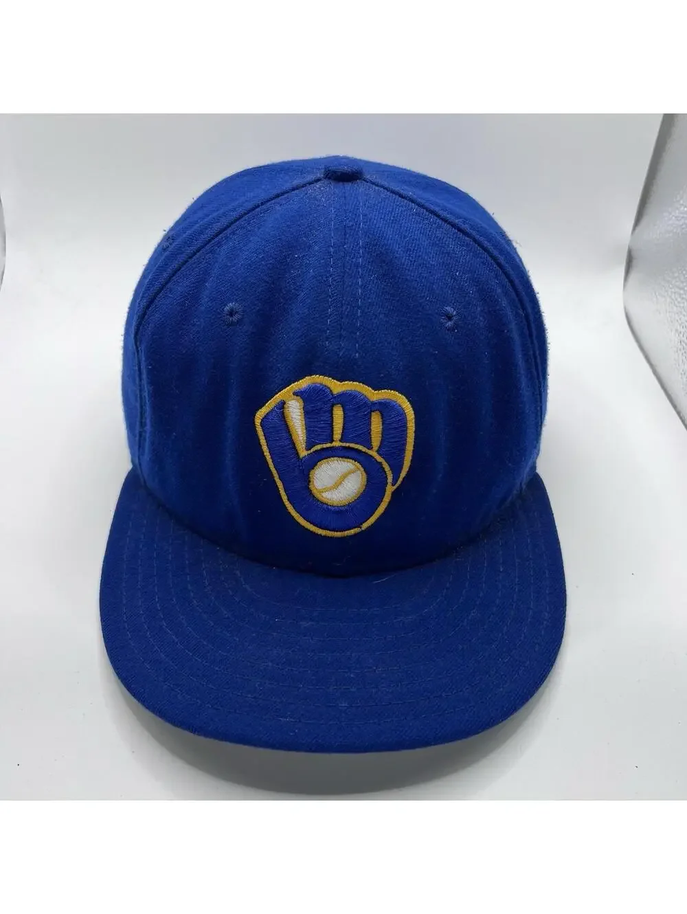 Milwaukee Brewers Baseball Cap Hat Adult 7 3/8 Blue Men's New Era Fitted 59Fifty